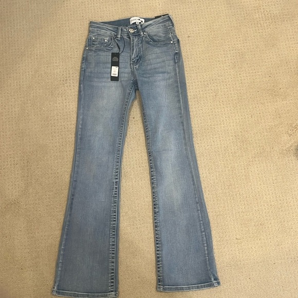 Fashion Nova Denim - NWT - Look My Way Embellished Stretch Bootcut Jeans - Light Wash - Fashion Nova